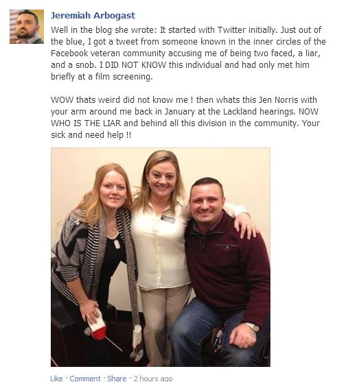 Jeremiah Arbogast Justifies Abuse By Claiming He Knows Me (maybe in his head)