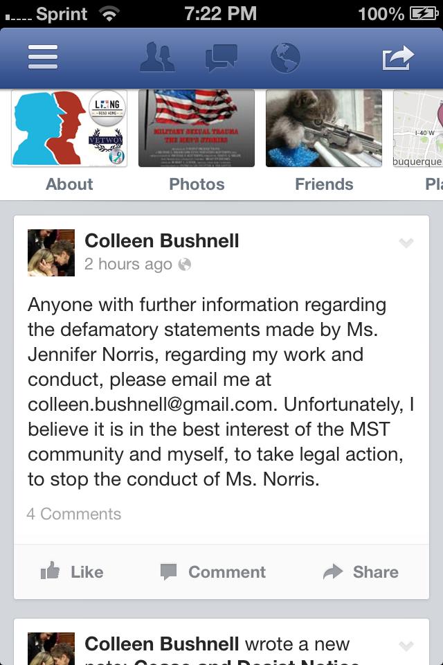 Colleen Bushnell Publicly Accuses Advocates of the Very Same Thing She Does