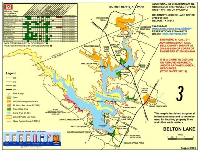 Belton Lake Map