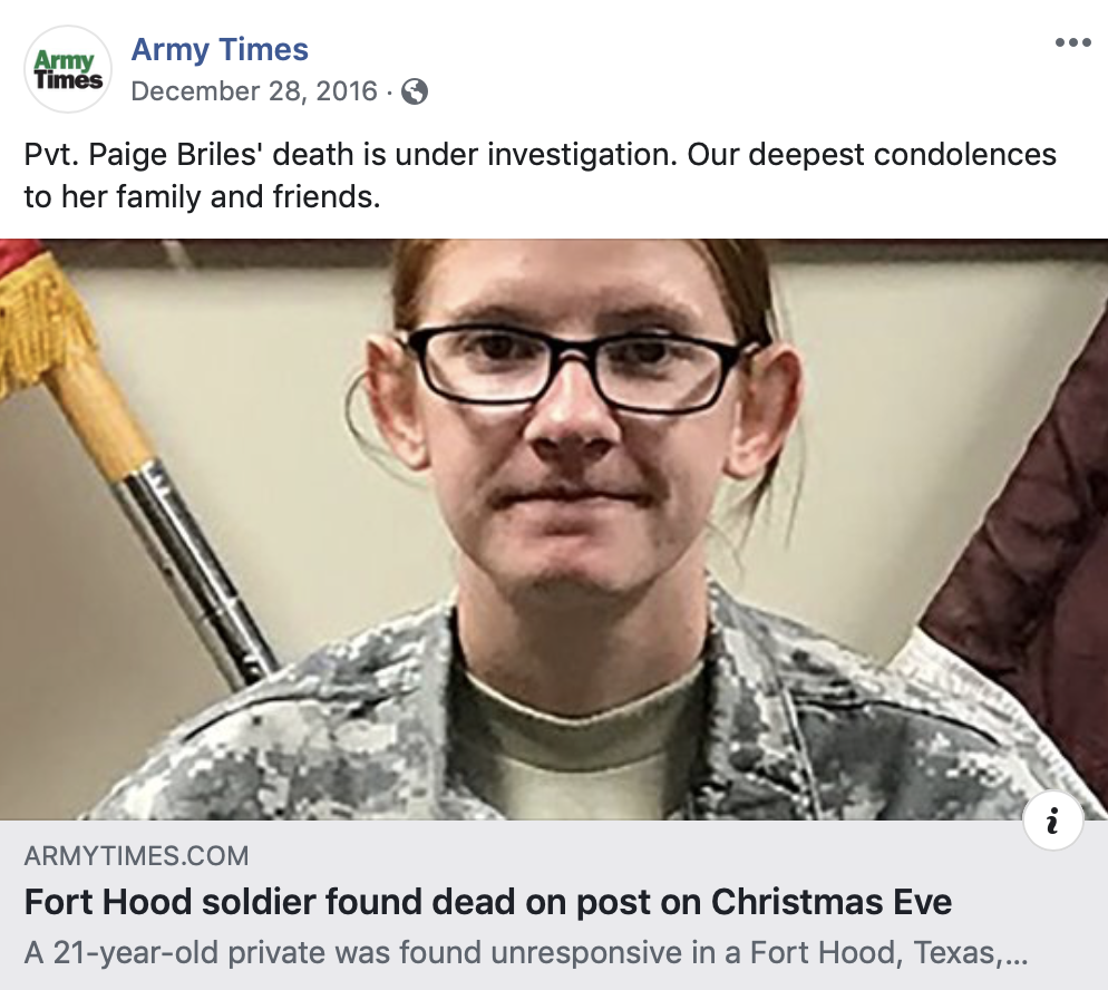 Paige Briles Army Times